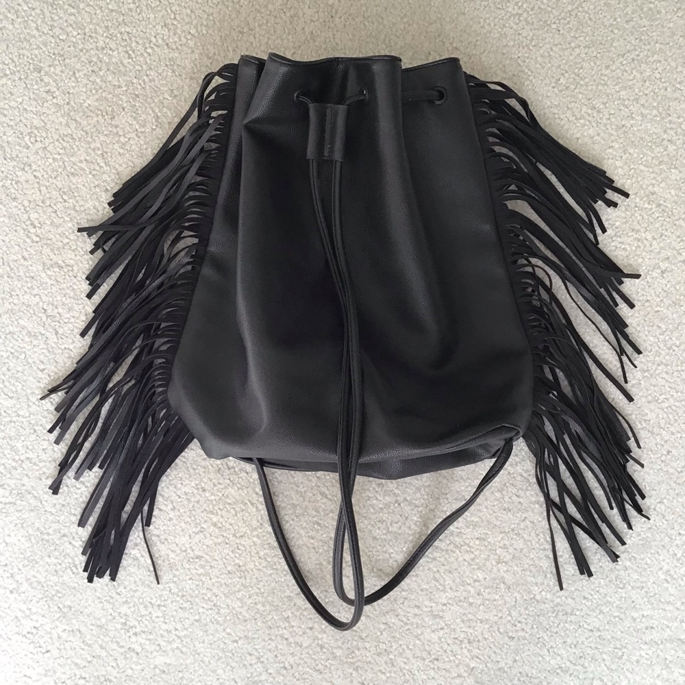 Victoria's Secret Black Fringe Bag - Picture 2 of 6